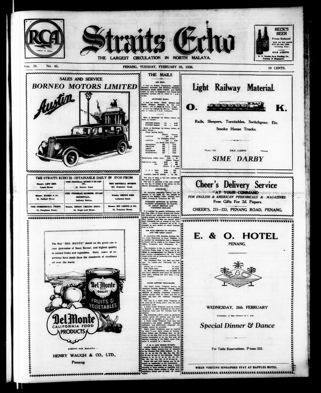 Miniature of Straits Echo 25 February 1936