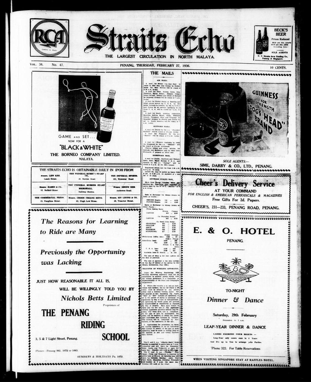 Miniature of Straits Echo 27 February 1936