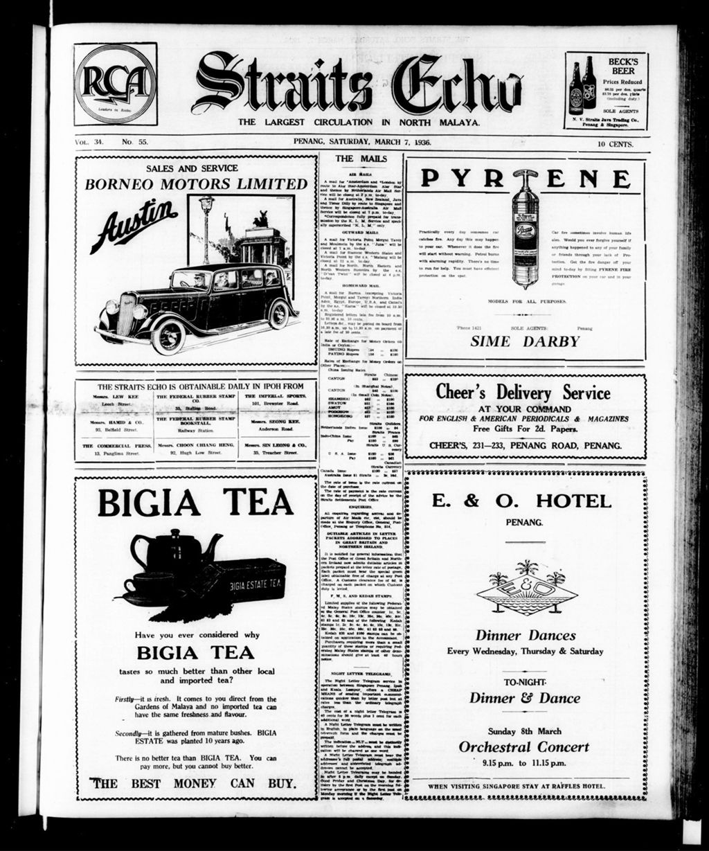 Miniature of Straits Echo 07 March 1936