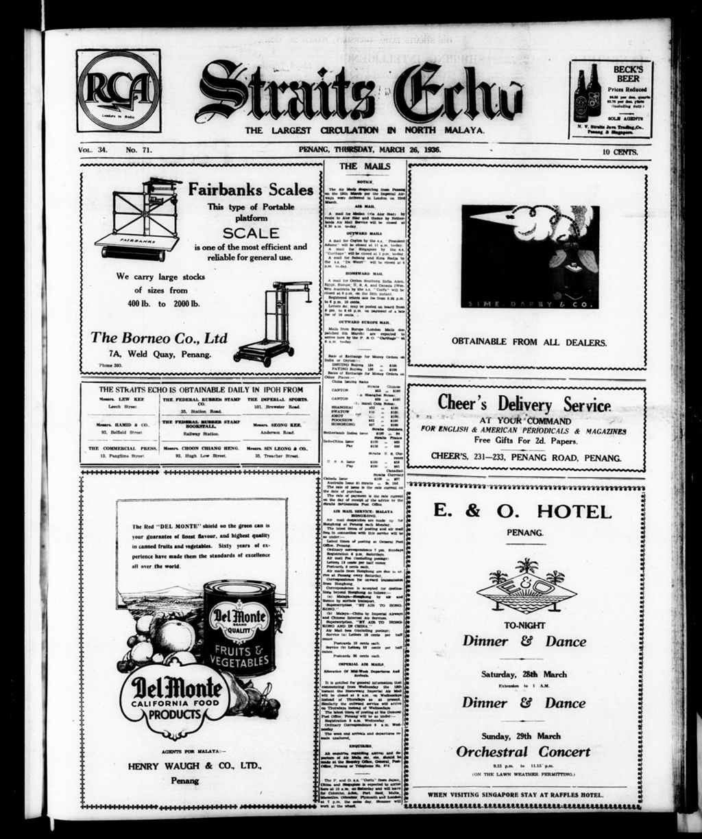 Miniature of Straits Echo 26 March 1936