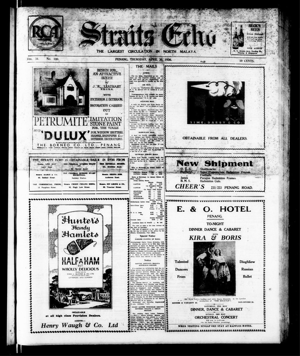 Miniature of Straits Echo 30 April 1936