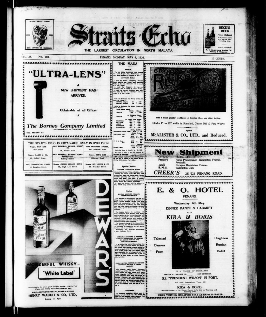 Miniature of Straits Echo 04 May 1936