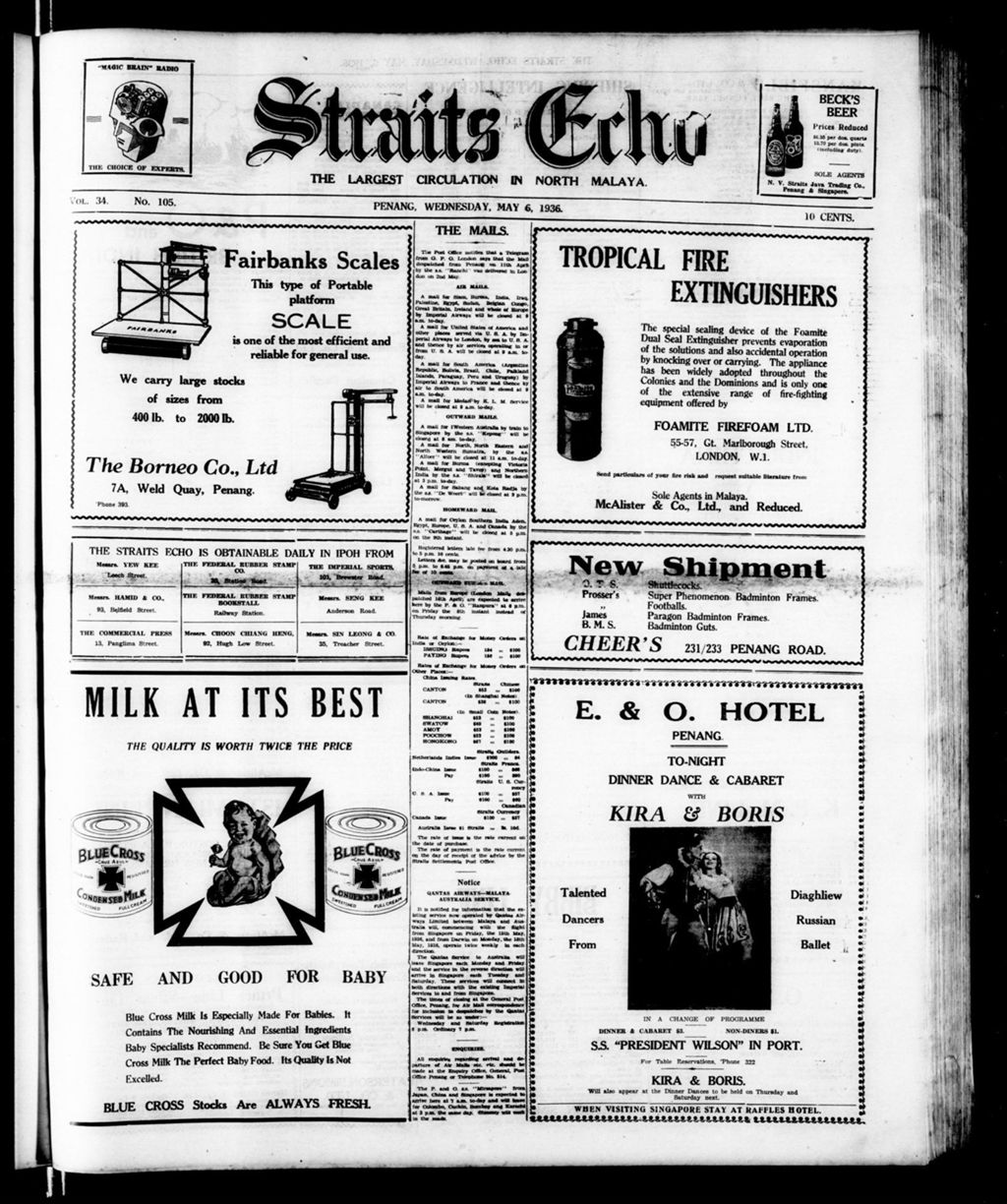 Miniature of Straits Echo 06 May 1936