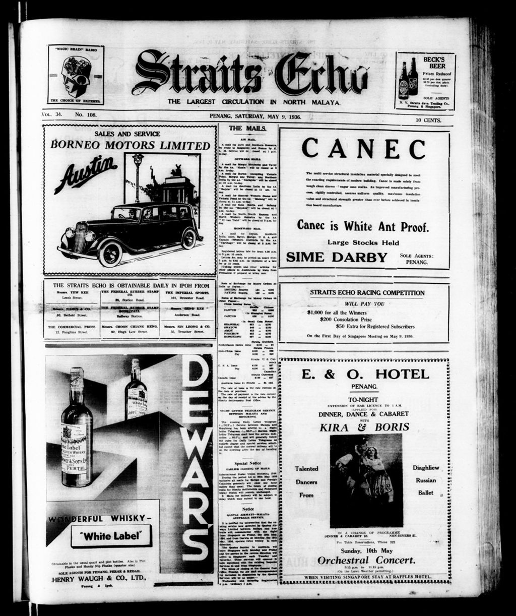 Miniature of Straits Echo 09 May 1936