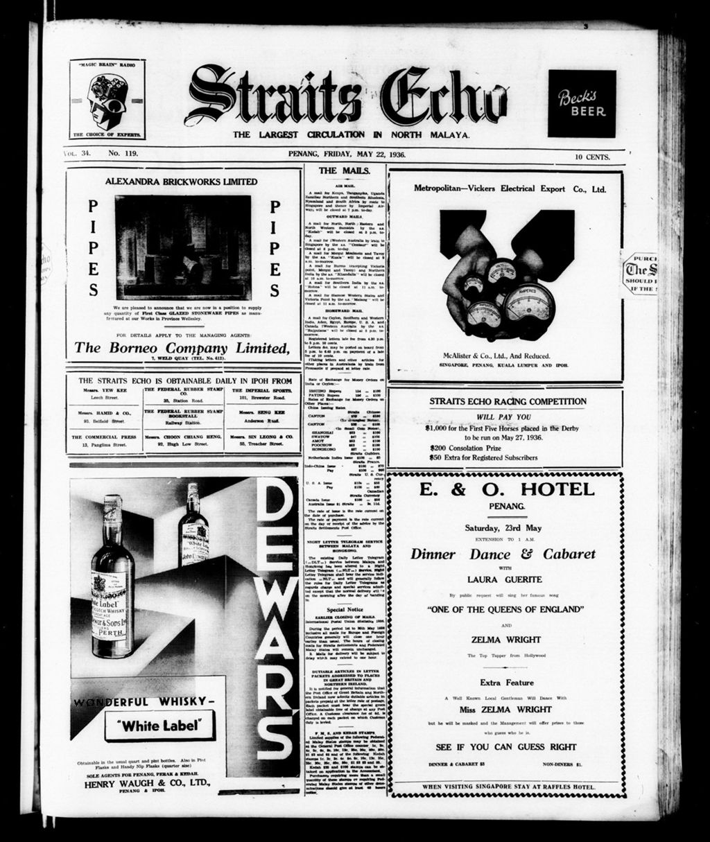 Miniature of Straits Echo 22 May 1936