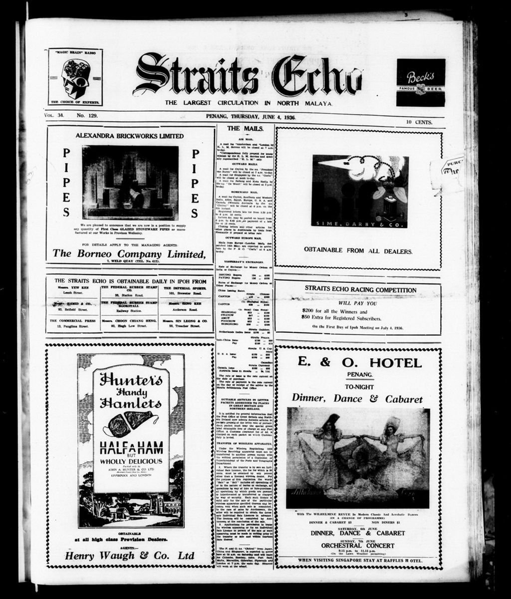 Miniature of Straits Echo 04 June 1936