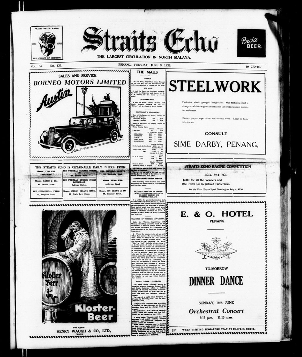 Miniature of Straits Echo 09 June 1936