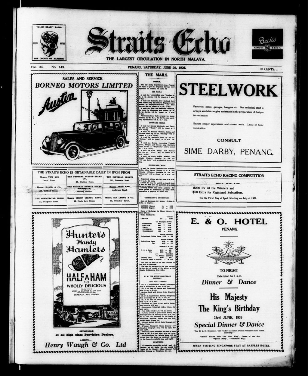 Miniature of Straits Echo 20 June 1936