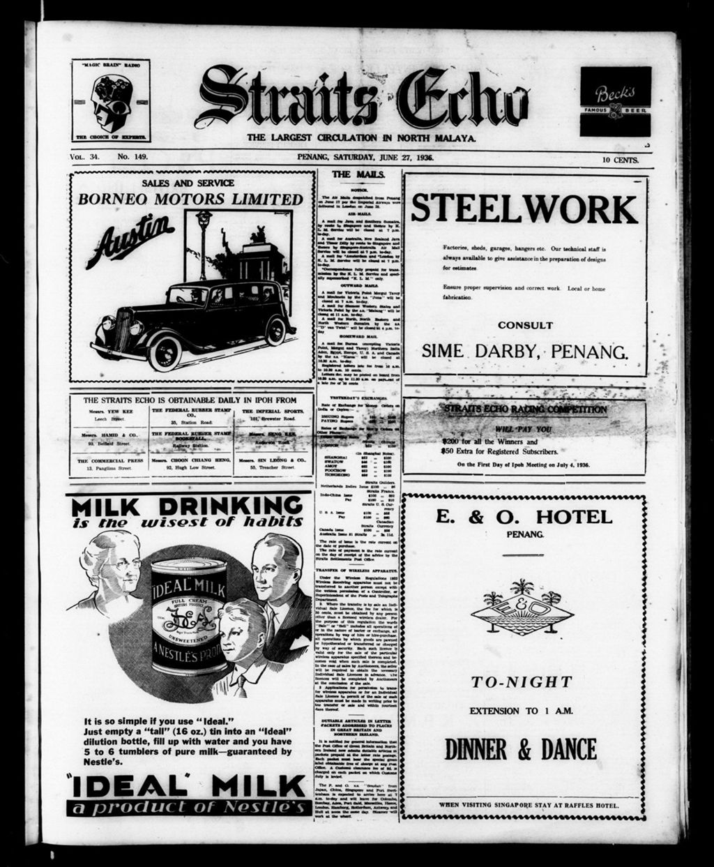 Miniature of Straits Echo 27 June 1936