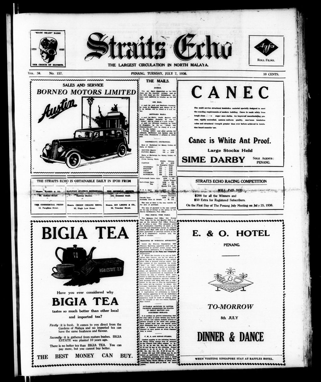 Miniature of Straits Echo 07 July 1936