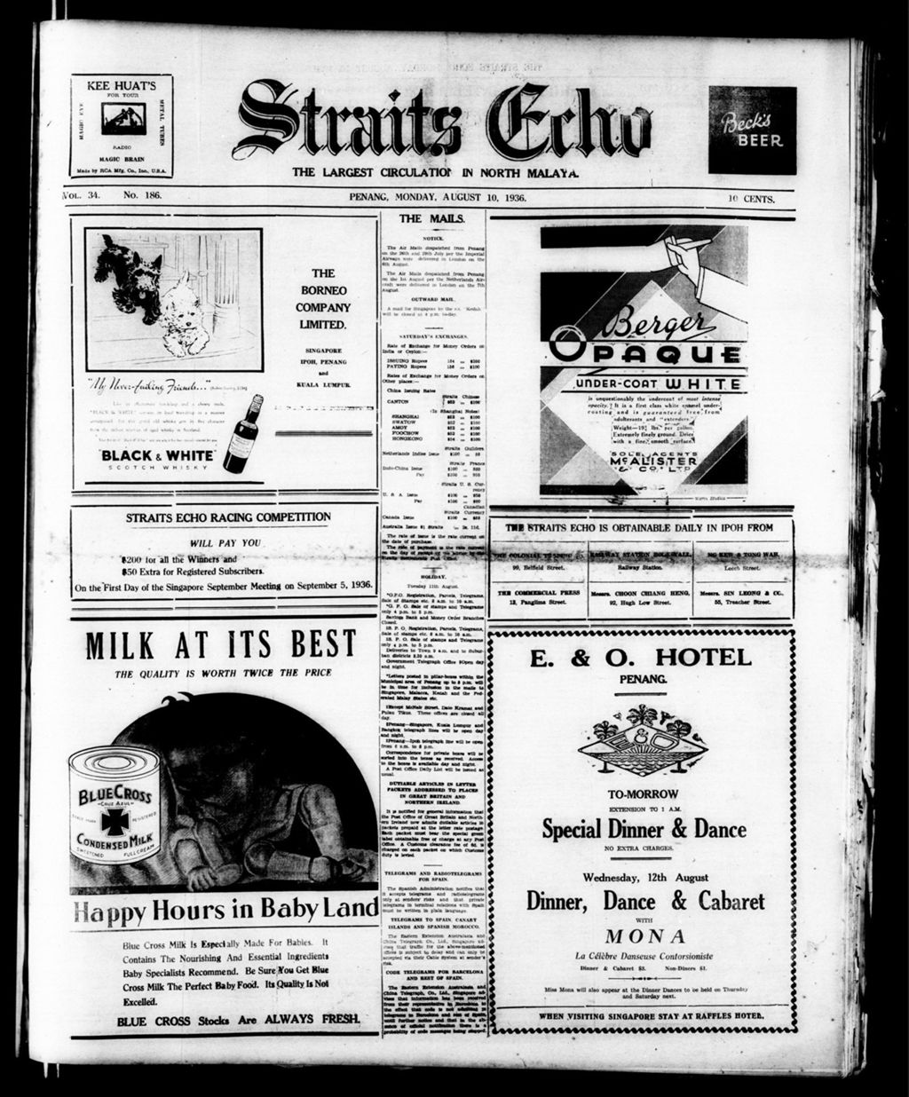 Miniature of Straits Echo 10 August 1936