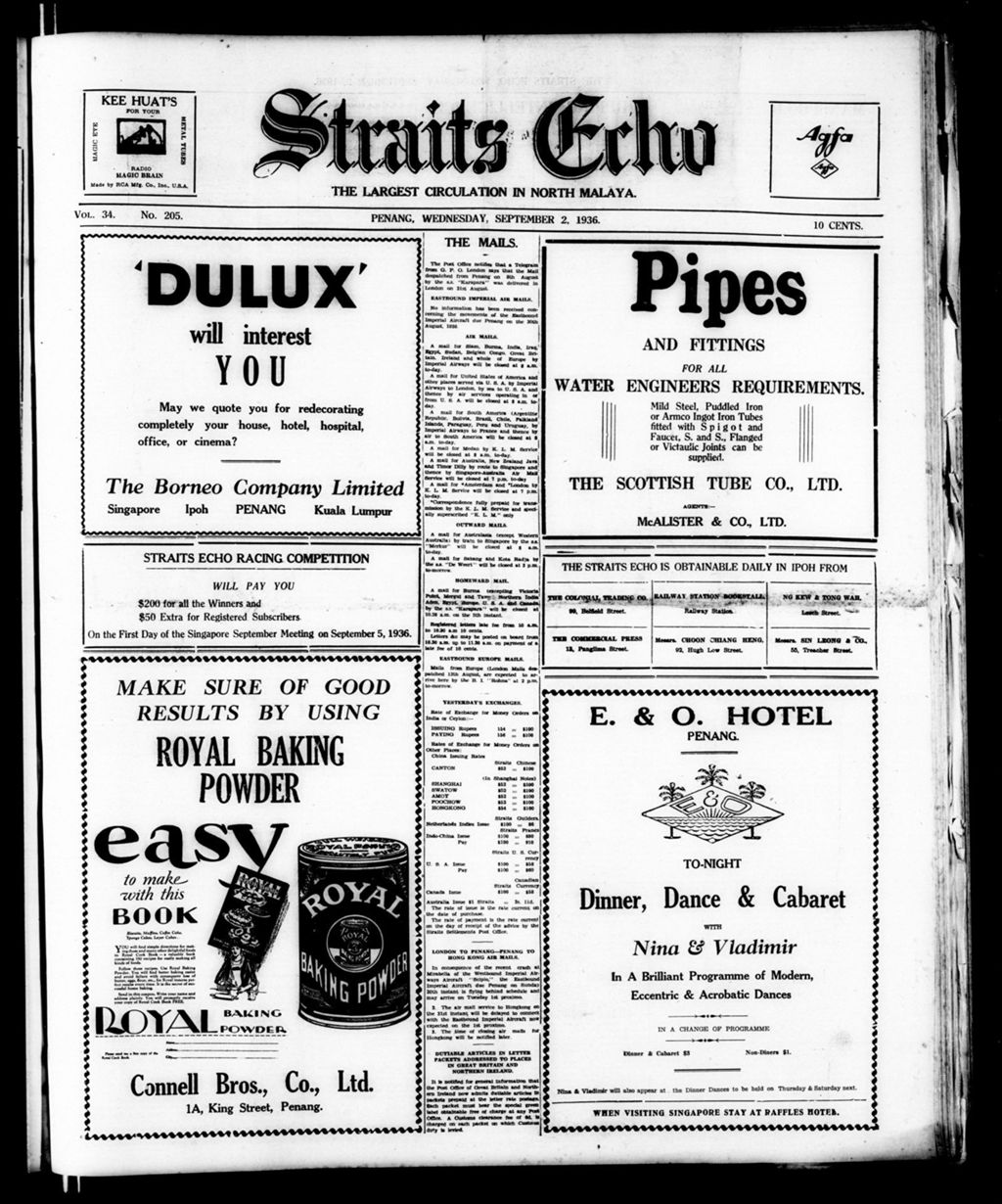 Miniature of Straits Echo 02 September 1936