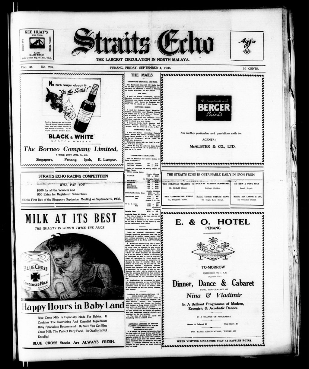 Miniature of Straits Echo 04 September 1936