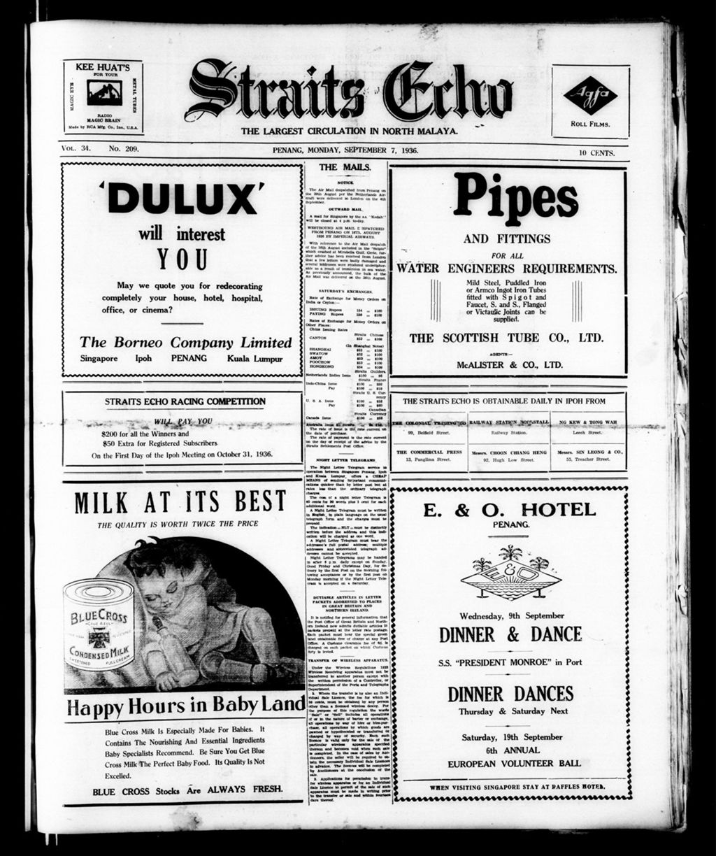 Miniature of Straits Echo 07 September 1936