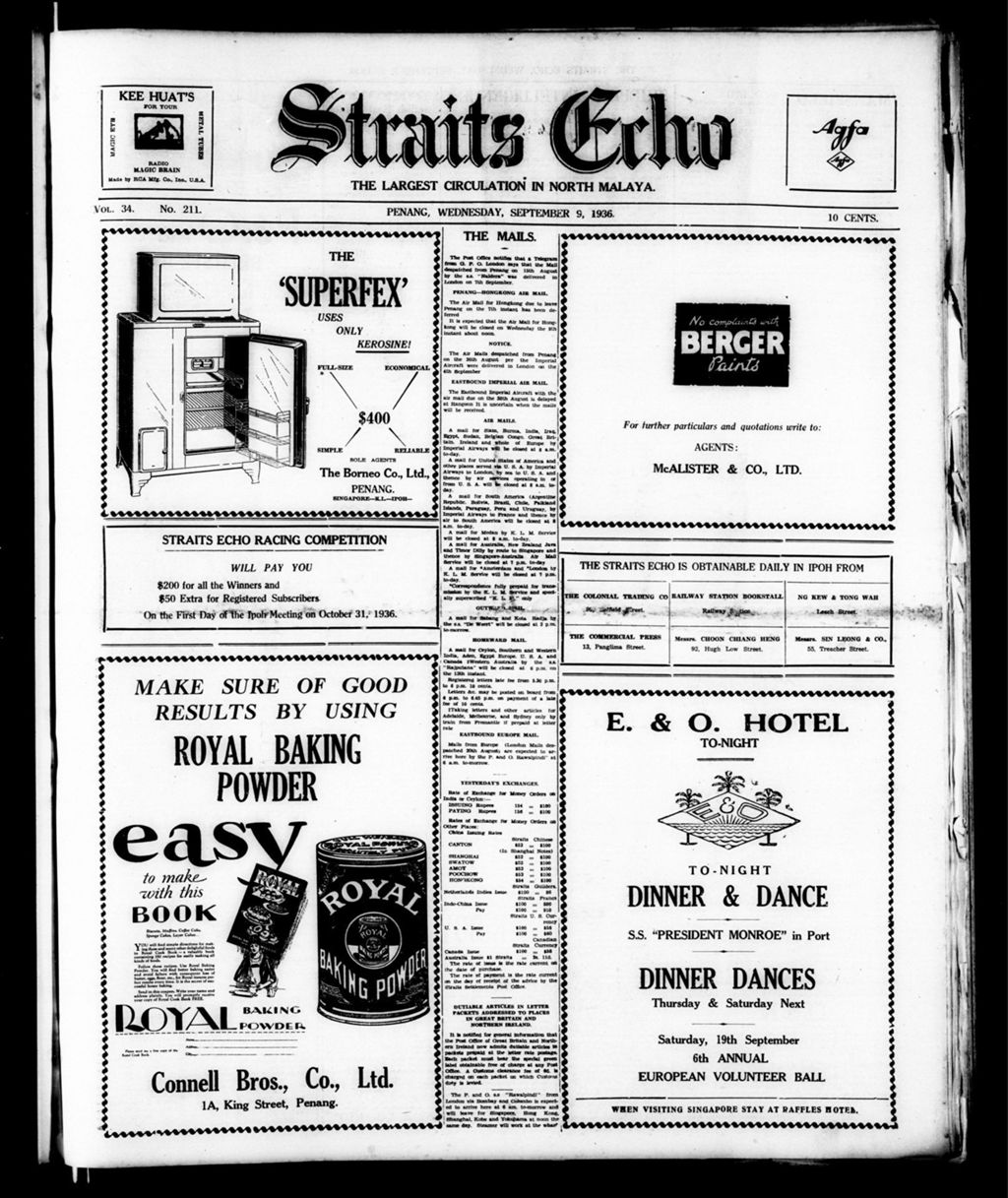 Miniature of Straits Echo 09 September 1936