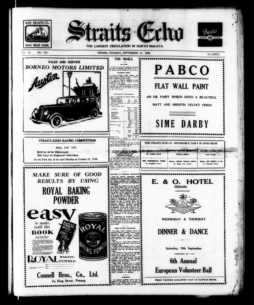 Miniature of Straits Echo 15 September 1936