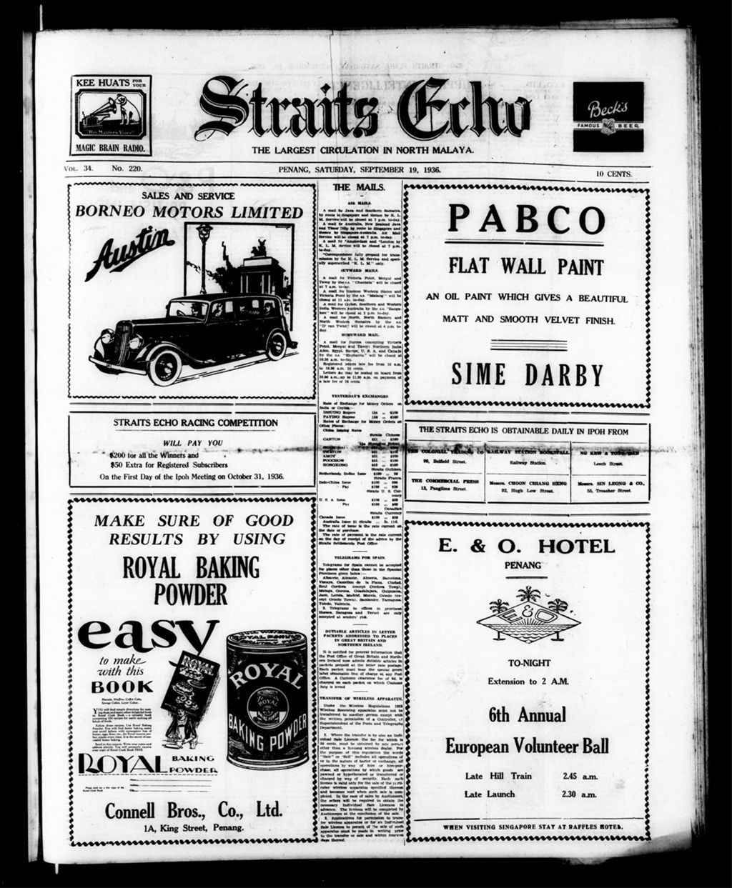 Miniature of Straits Echo 19 September 1936