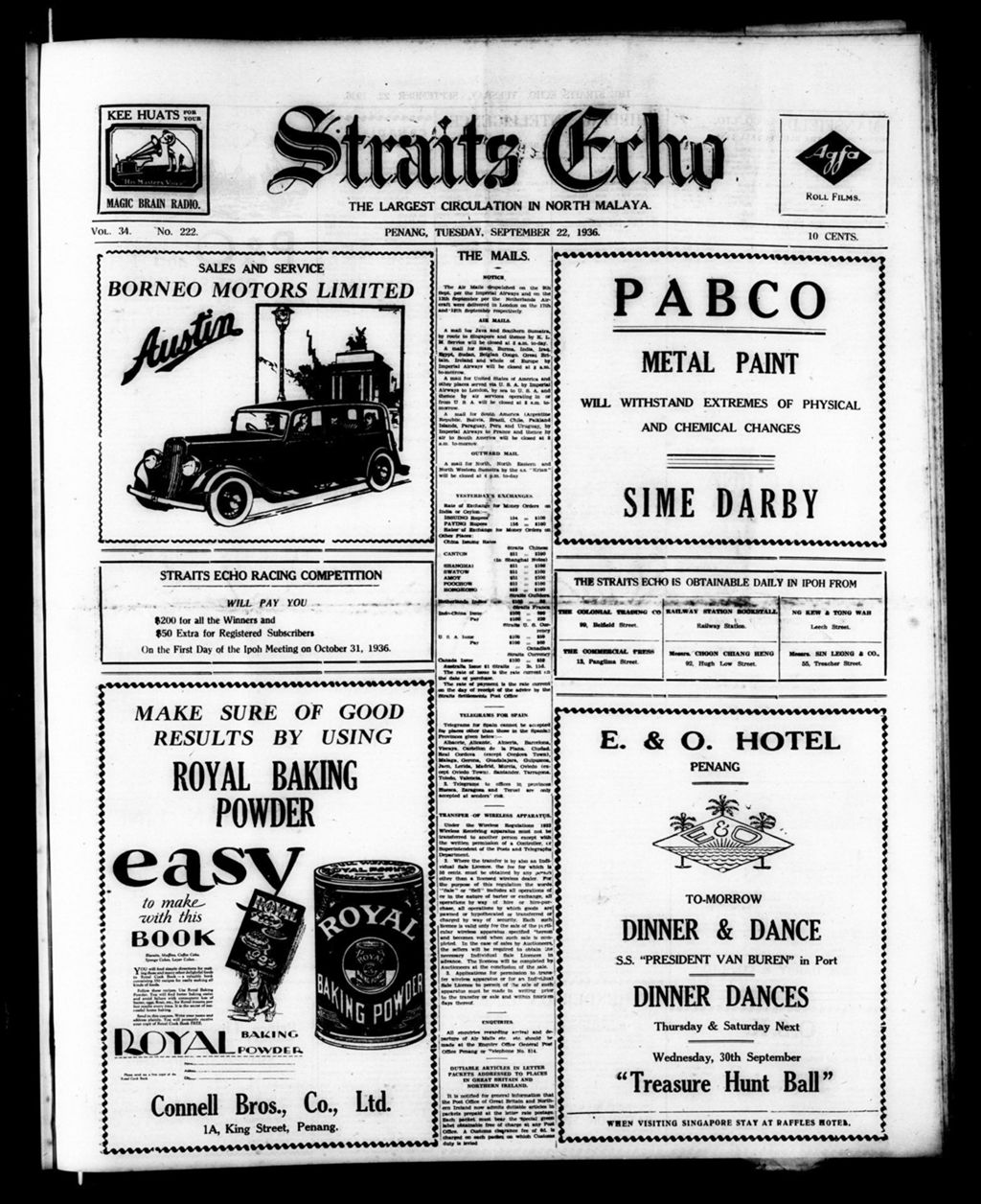 Miniature of Straits Echo 22 September 1936