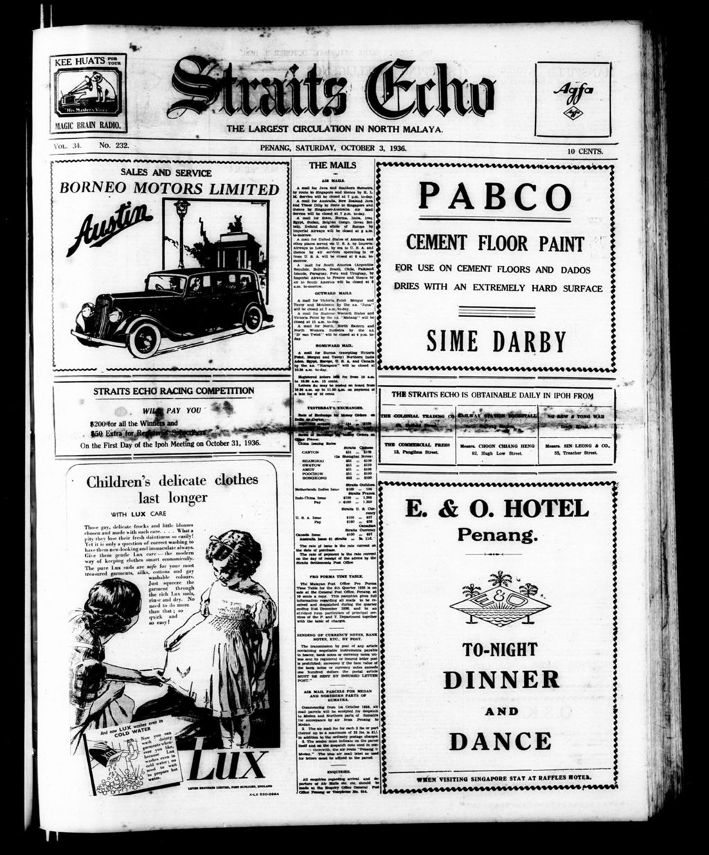 Miniature of Straits Echo 03 October 1936