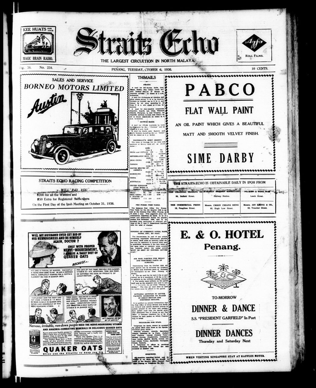 Miniature of Straits Echo 06 October 1936