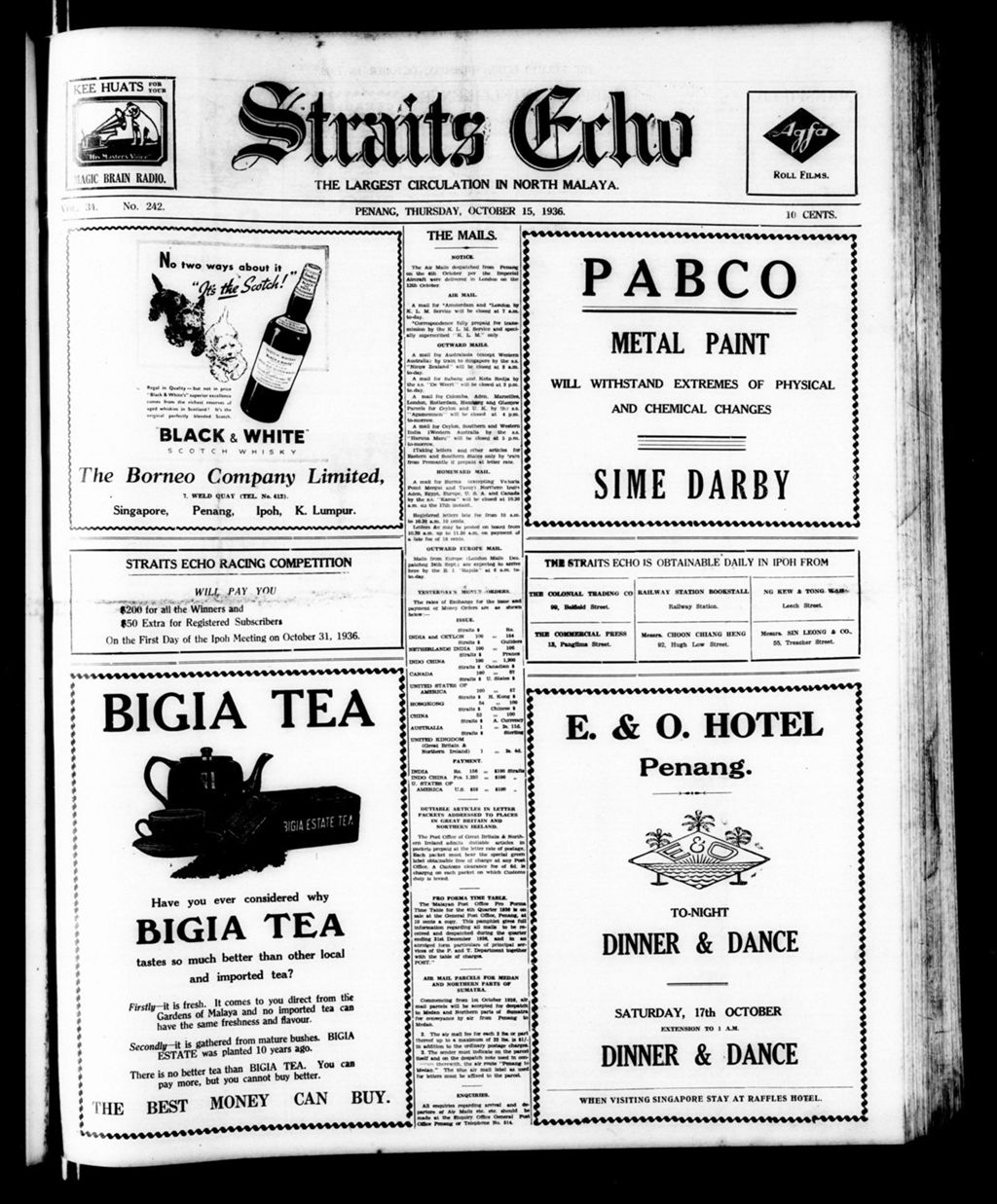 Miniature of Straits Echo 15 October 1936