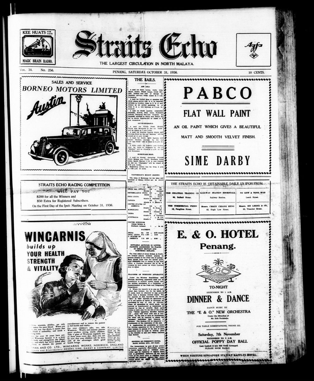 Miniature of Straits Echo 31 October 1936