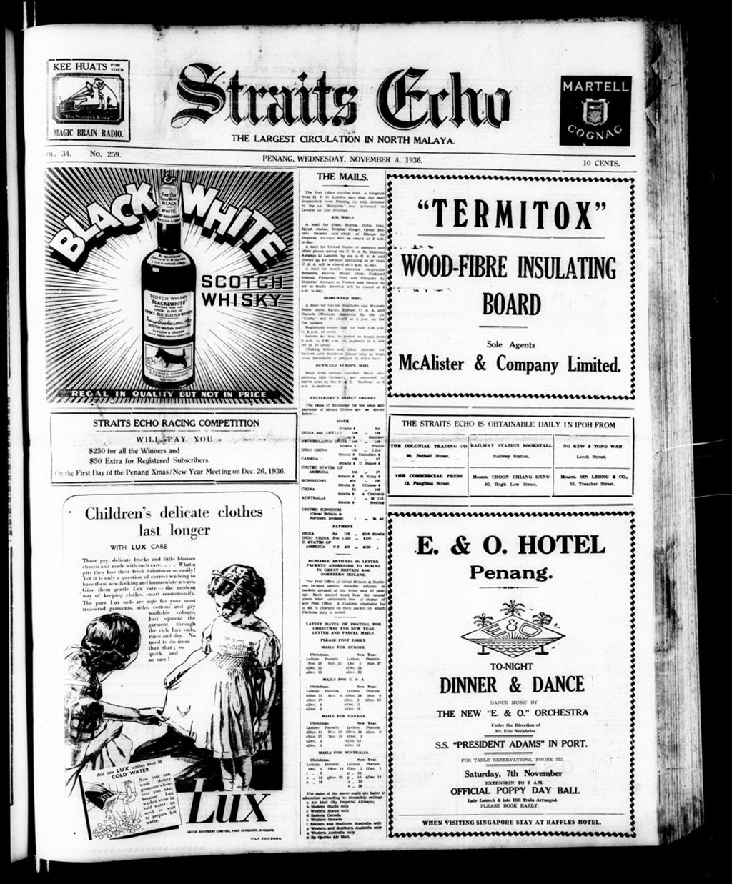 Miniature of Straits Echo 04 November 1936