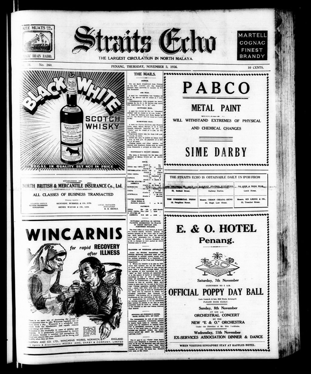 Miniature of Straits Echo 05 November 1936