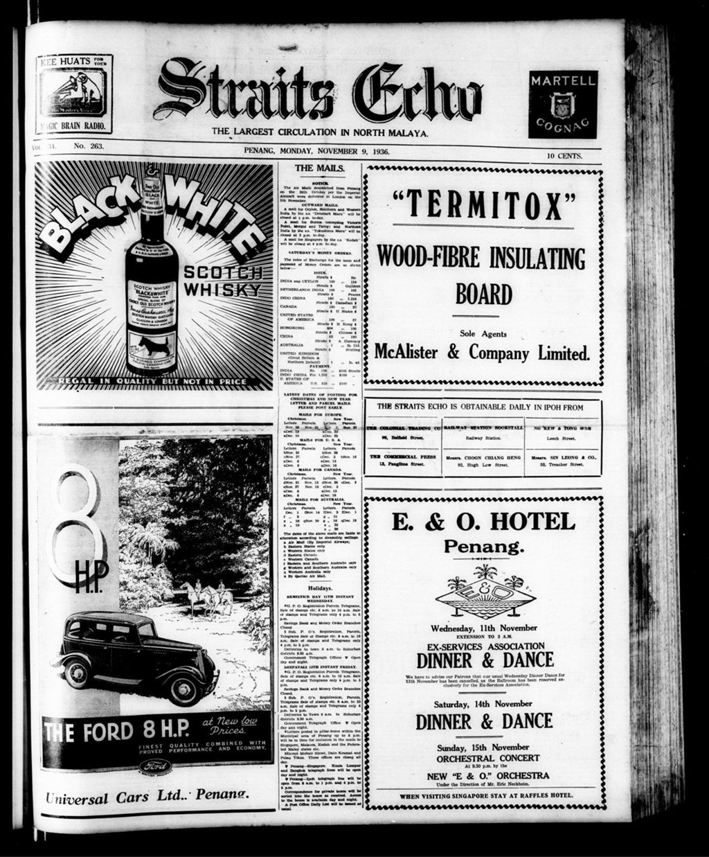 Miniature of Straits Echo 09 November 1936