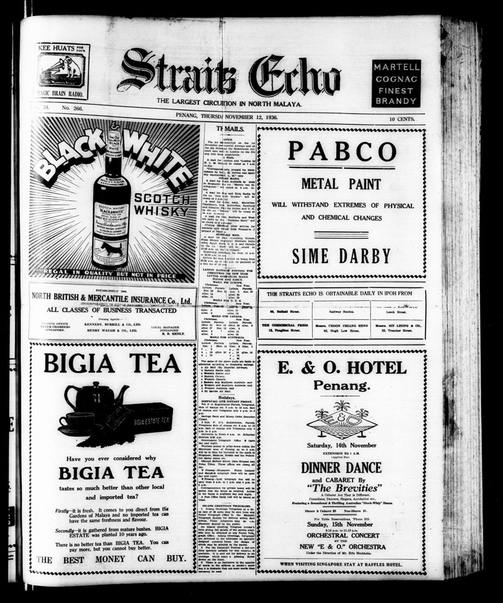 Miniature of Straits Echo 12 November 1936