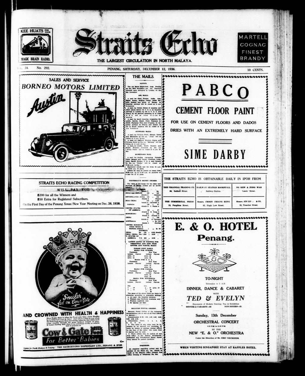 Miniature of Straits Echo 12 December 1936