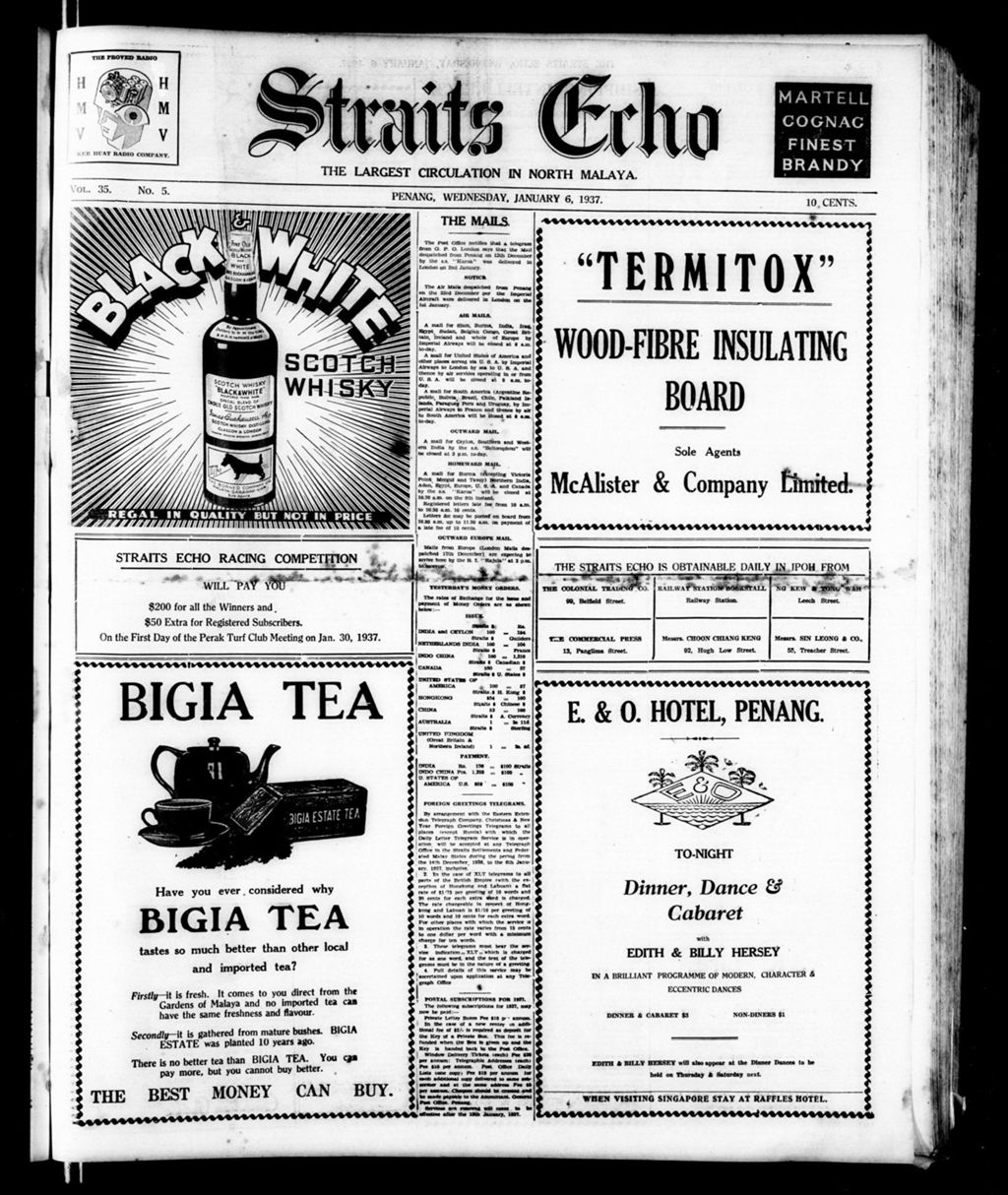 Miniature of Straits Echo 06 January 1937