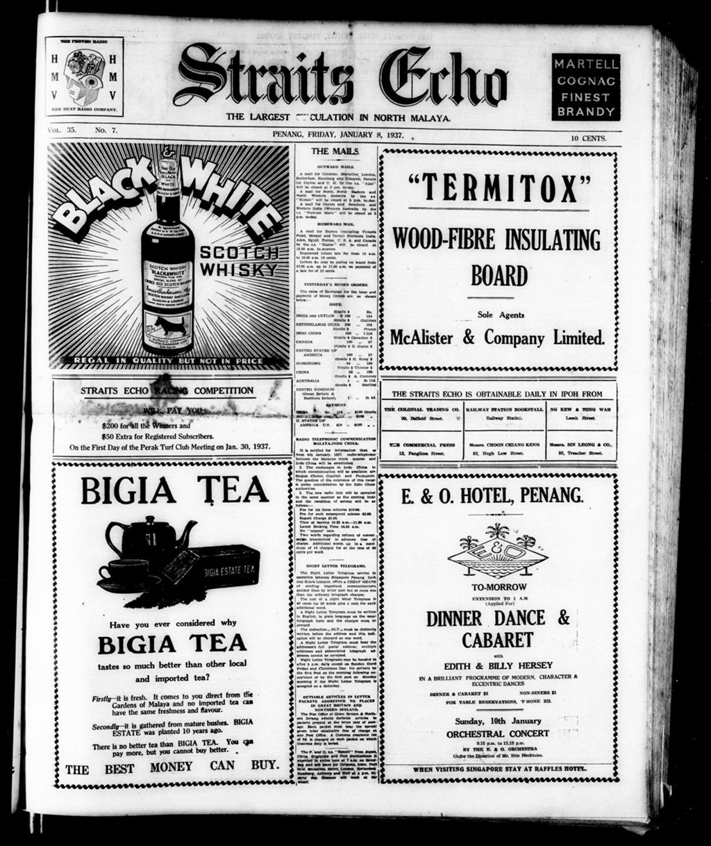 Miniature of Straits Echo 08 January 1937