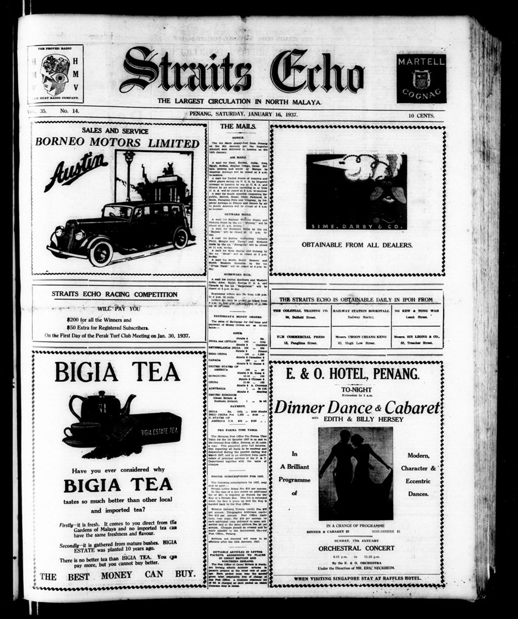 Miniature of Straits Echo 16 January 1937