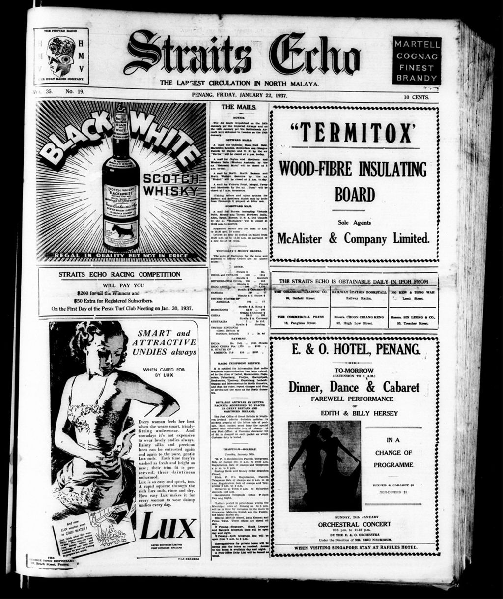 Miniature of Straits Echo 22 January 1937