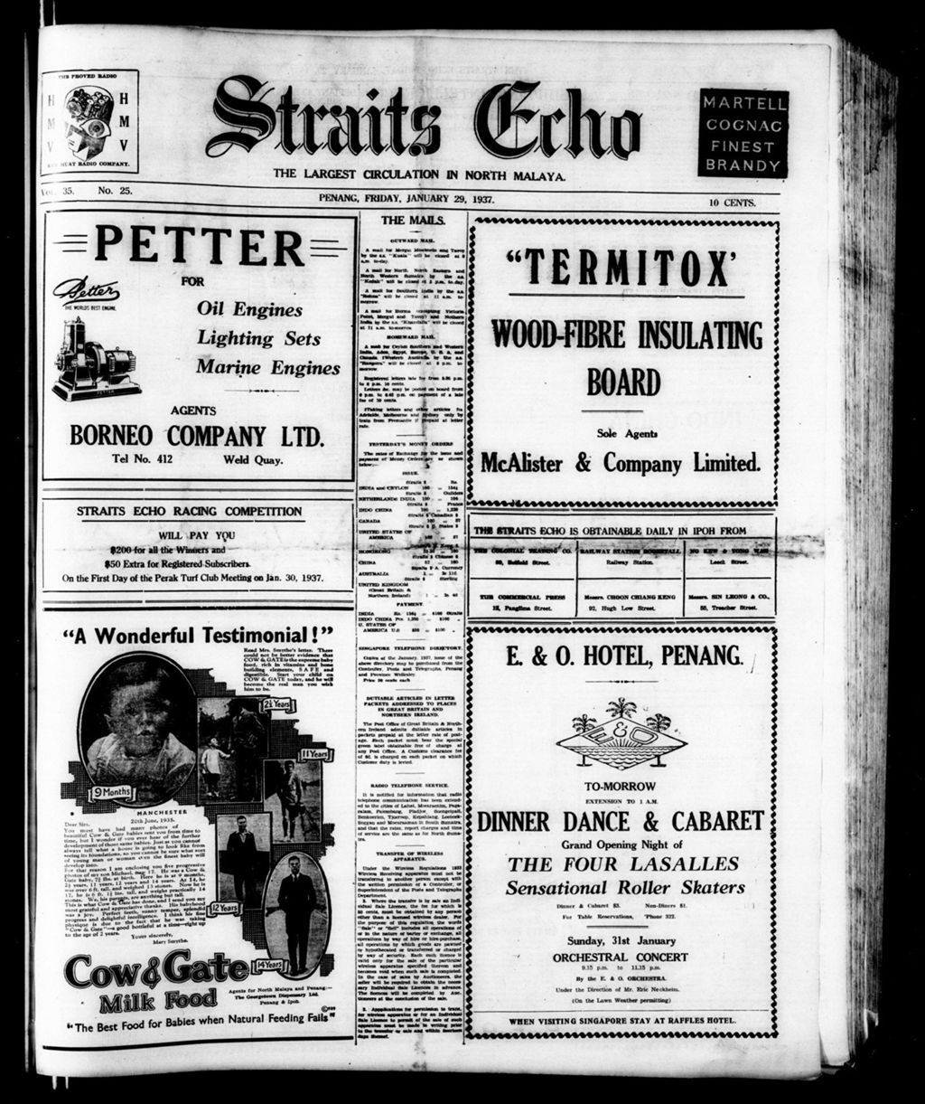 Miniature of Straits Echo 29 January 1937