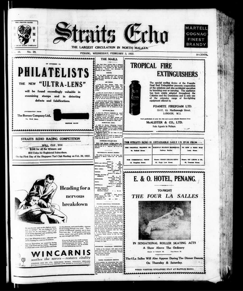 Miniature of Straits Echo 03 February 1937