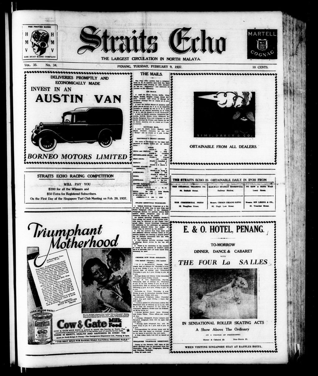 Miniature of Straits Echo 09 February 1937