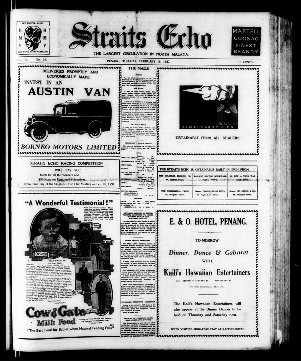 Miniature of Straits Echo 16 February 1937