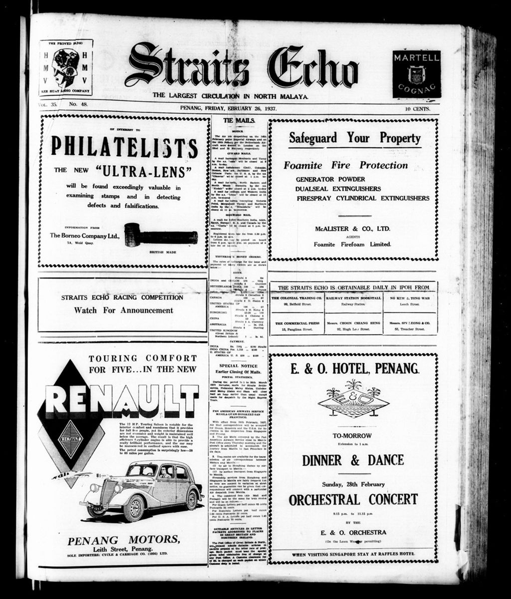 Miniature of Straits Echo 26 February 1937