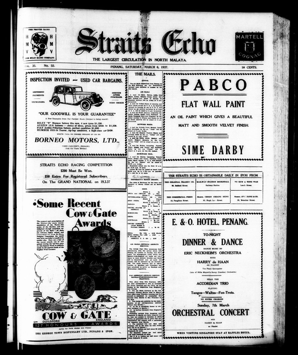 Miniature of Straits Echo 06 March 1937