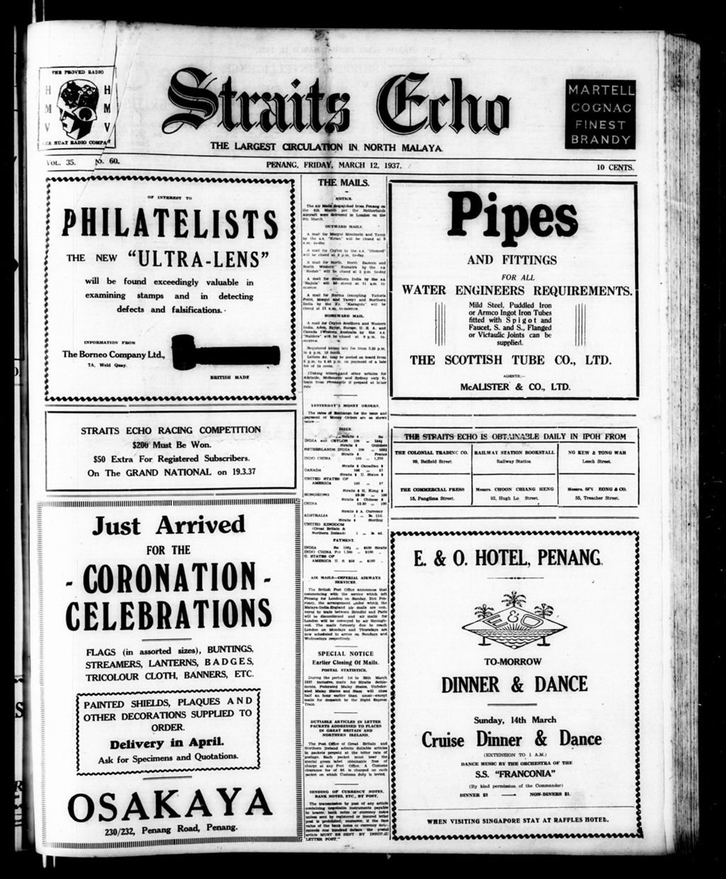 Miniature of Straits Echo 12 March 1937