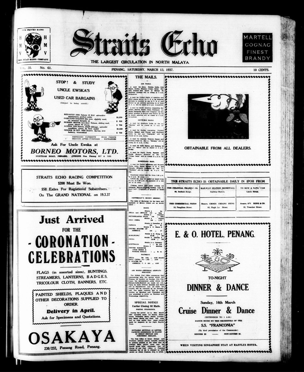 Miniature of Straits Echo 13 March 1937