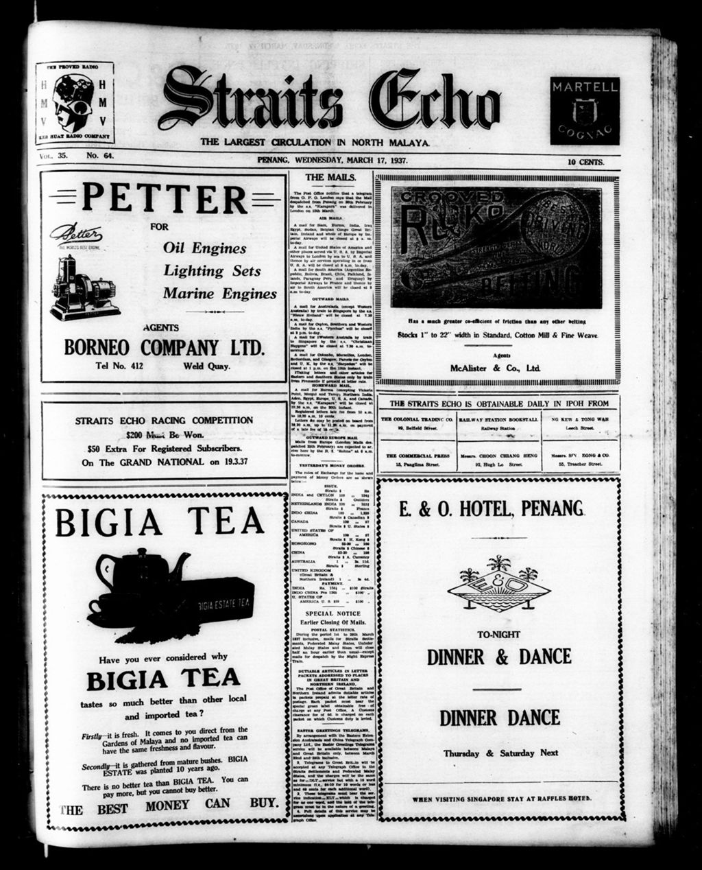 Miniature of Straits Echo 17 March 1937