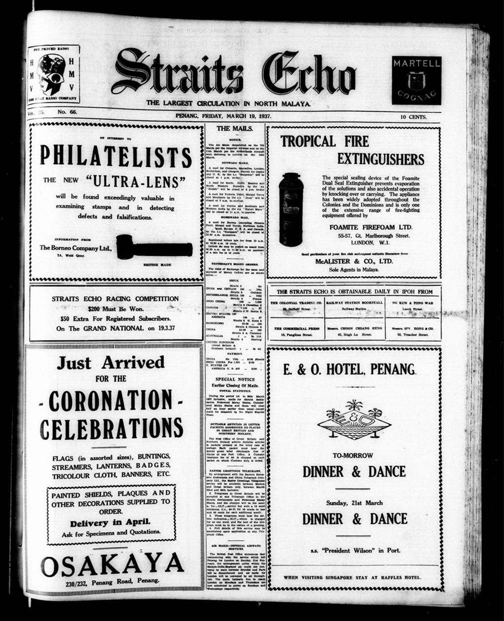 Miniature of Straits Echo 19 March 1937