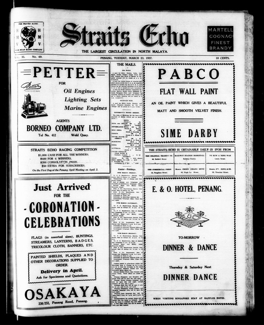 Miniature of Straits Echo 23 March 1937