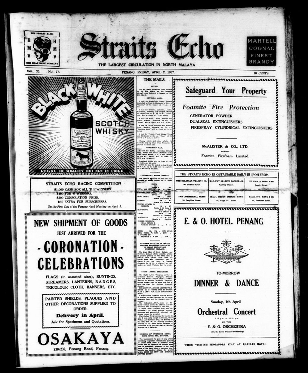 Miniature of Straits Echo 02 April 1937