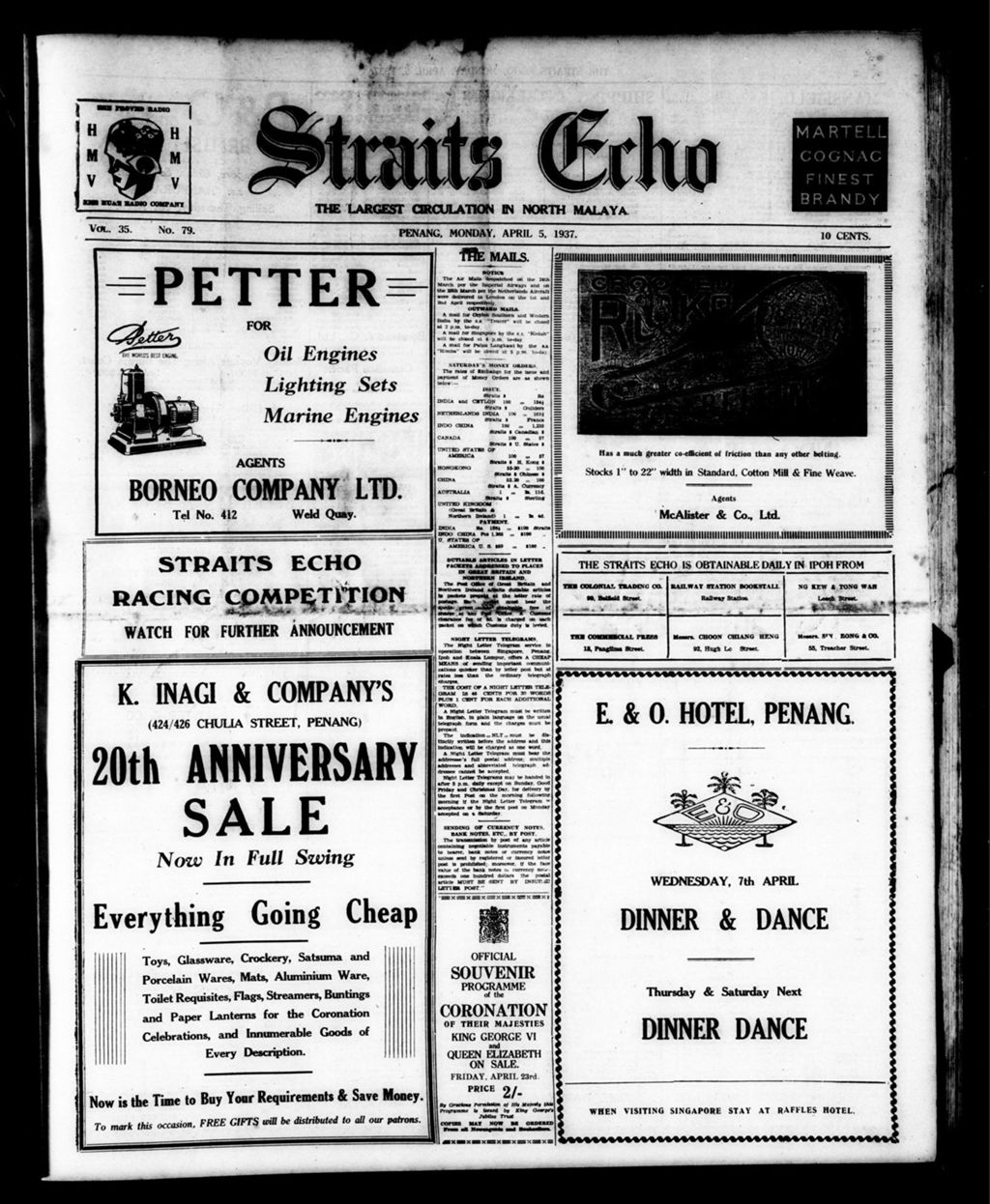 Miniature of Straits Echo 05 April 1937