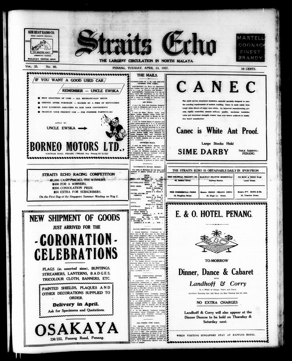 Miniature of Straits Echo 13 April 1937