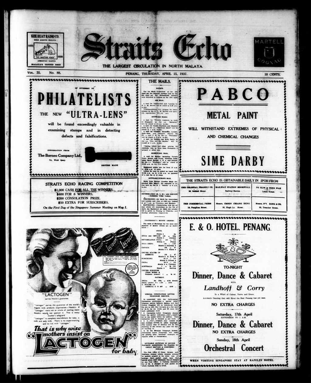 Miniature of Straits Echo 15 April 1937